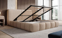 Design gestoffeerd bed Lolita in Bouclé met opbergruimte