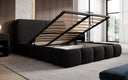 Design gestoffeerd bed Lolita in Bouclé met opbergruimte
