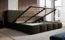 Design gestoffeerd bed Lolita in Bouclé met opbergruimte