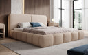 Design gestoffeerd bed Lolita in Bouclé met opbergruimte
