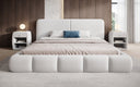 Design gestoffeerd bed Lolita in Bouclé met opbergruimte