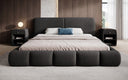 Design gestoffeerd bed Lolita in Bouclé met opbergruimte