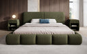 Design gestoffeerd bed Lolita in Bouclé met opbergruimte