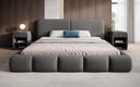 Design gestoffeerd bed Lolita in Bouclé met opbergruimte