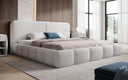 Design gestoffeerd bed Lolita in Bouclé met opbergruimte