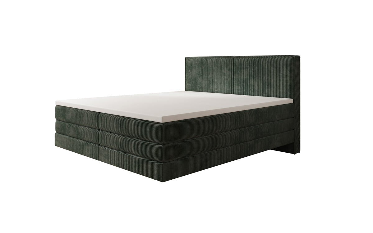 Boxspringbed Elara met zwevende look in Ribstof