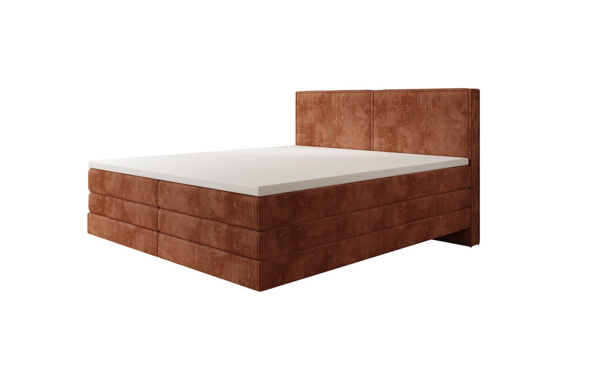 Boxspringbed Elara met zwevende look in Ribstof