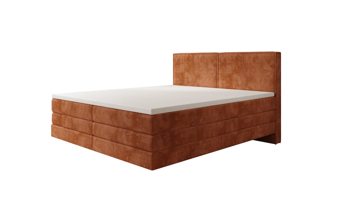Boxspringbed Elara met zwevende look in Ribstof