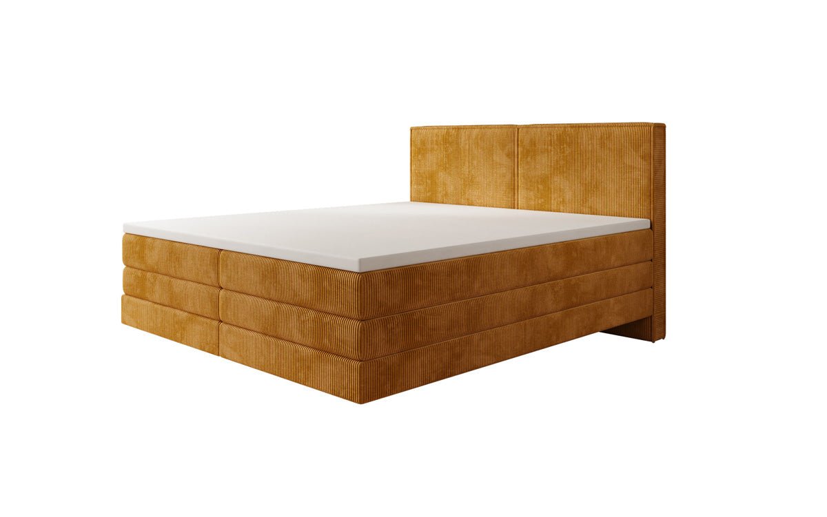 Boxspringbed Elara met zwevende look in Ribstof