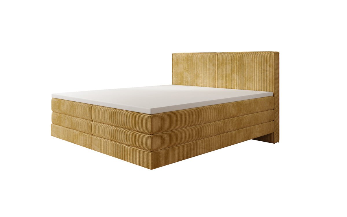 Boxspringbed Elara met zwevende look in Ribstof