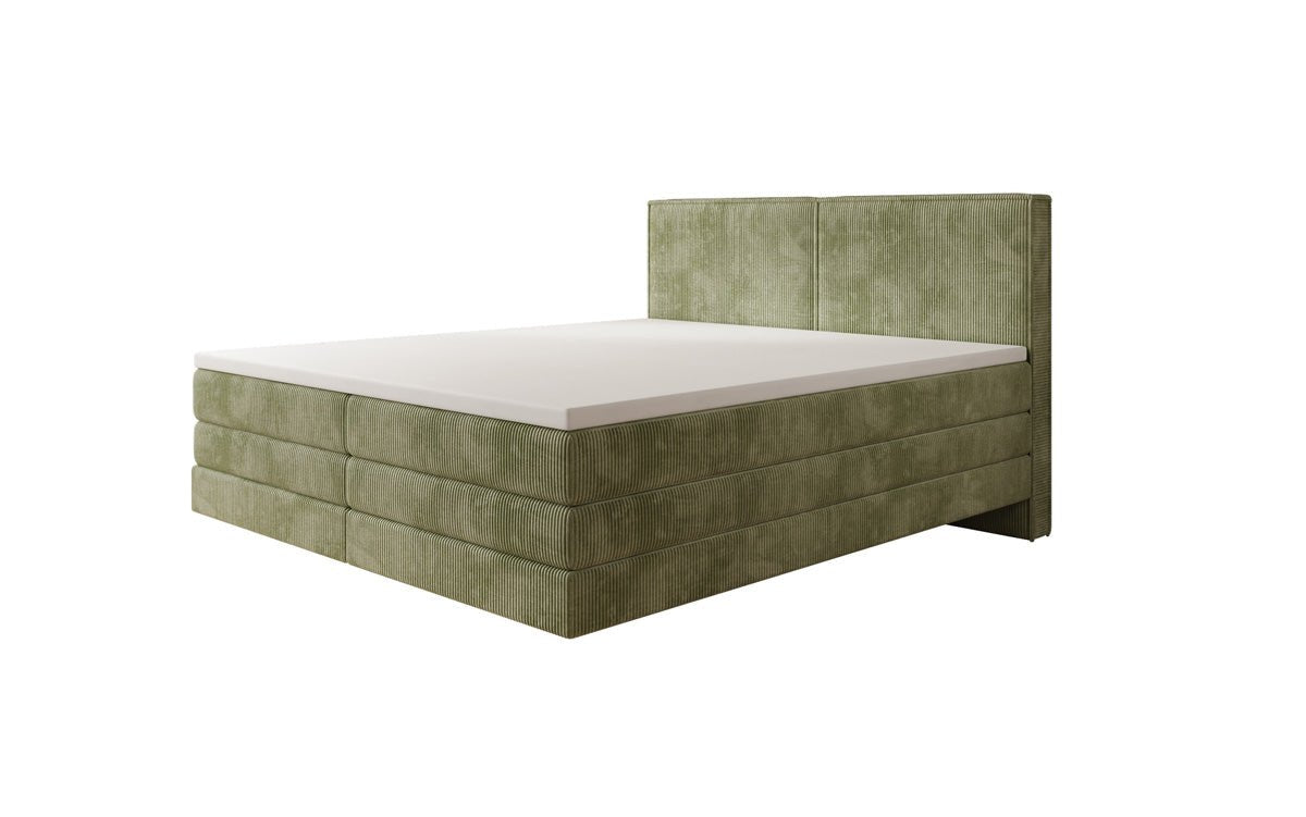 Boxspringbed Elara met zwevende look in Ribstof