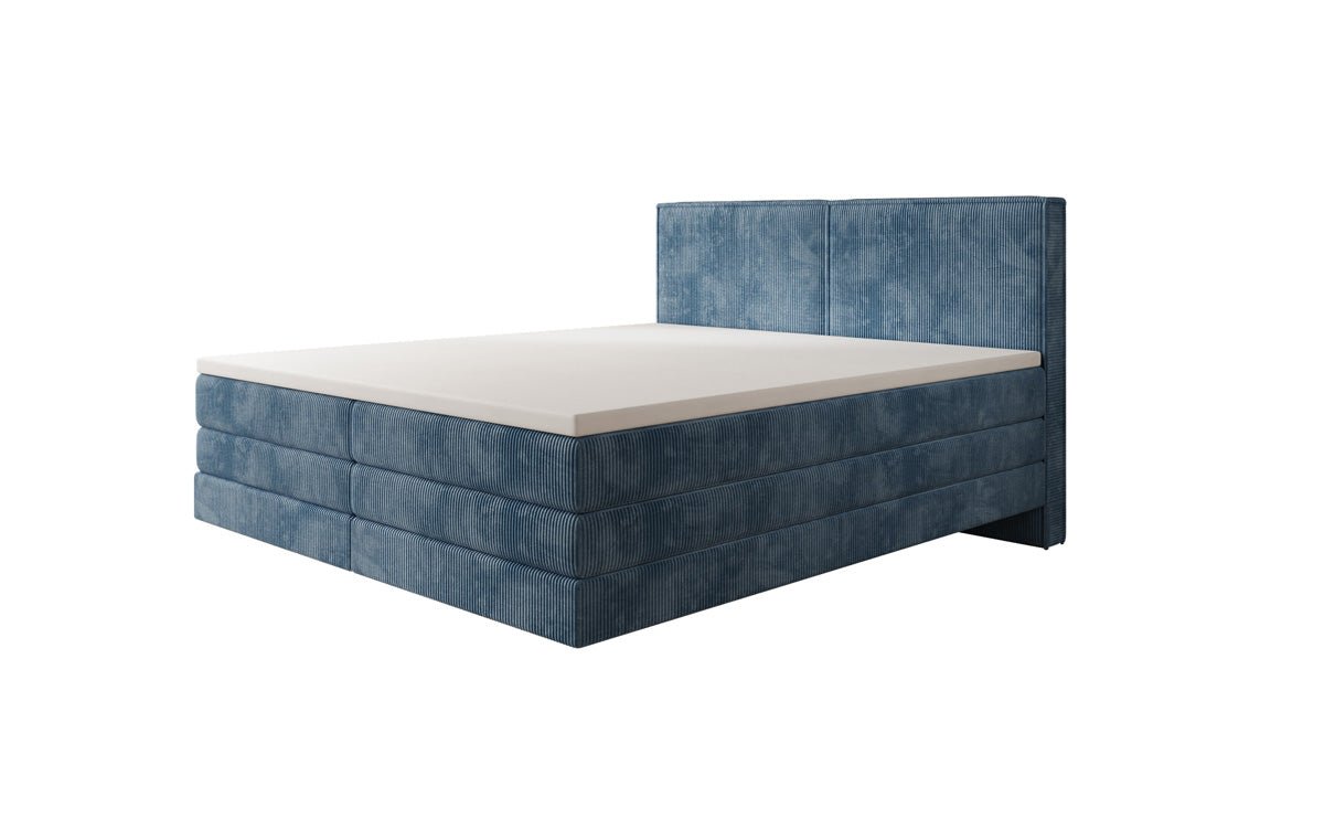Boxspringbed Elara met zwevende look in Ribstof