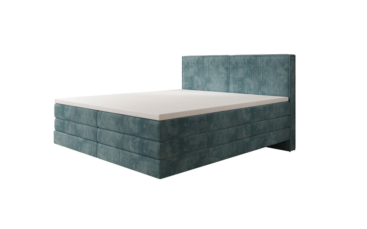 Boxspringbed Elara met zwevende look in Ribstof