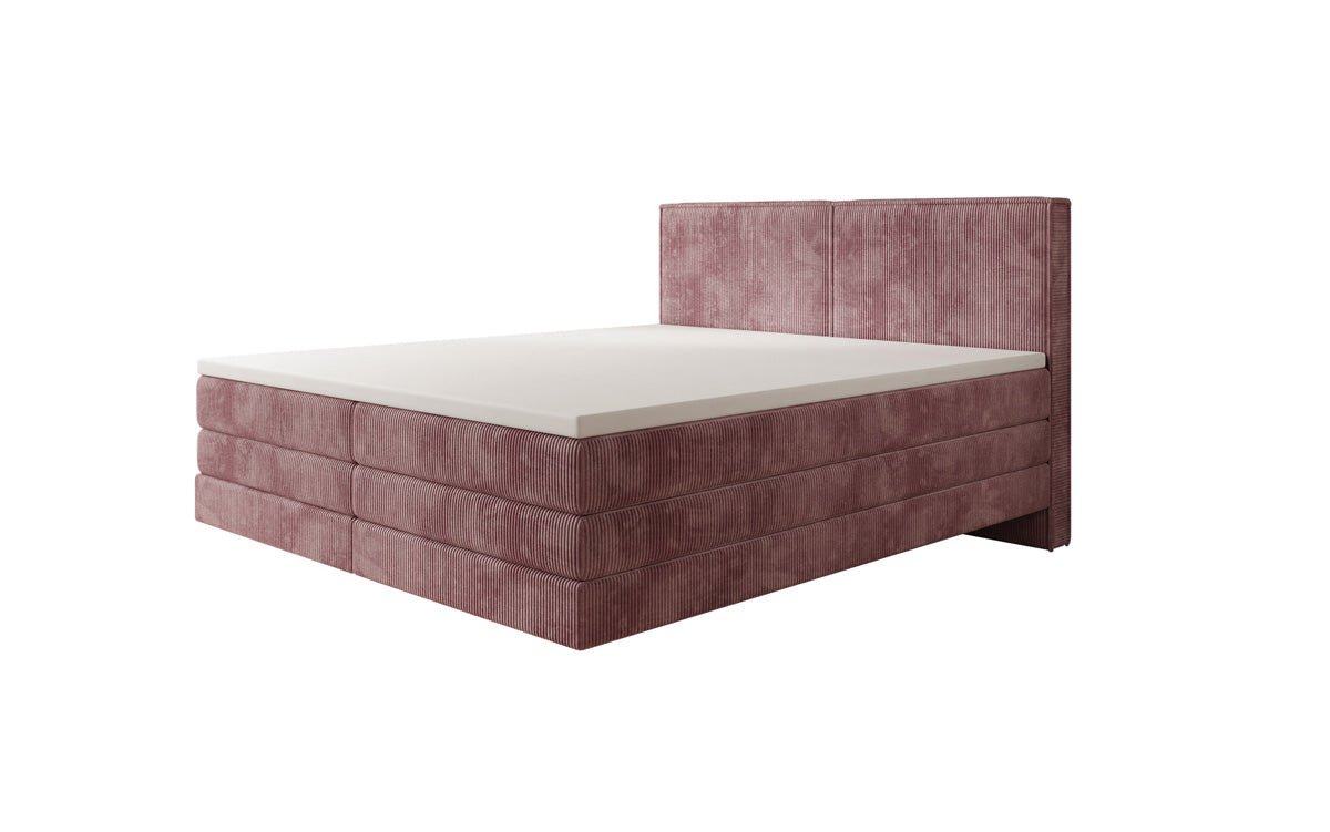 Boxspringbed Elara met zwevende look in Ribstof