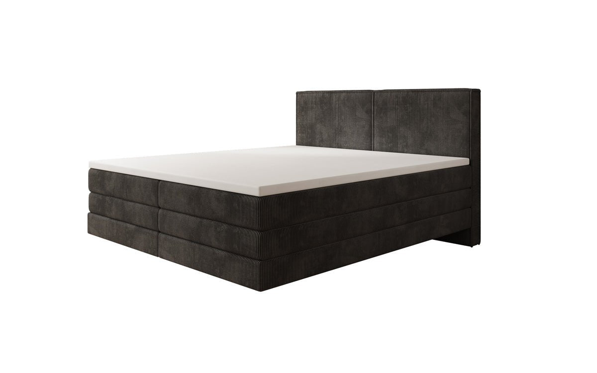 Boxspringbed Elara met zwevende look in Ribstof