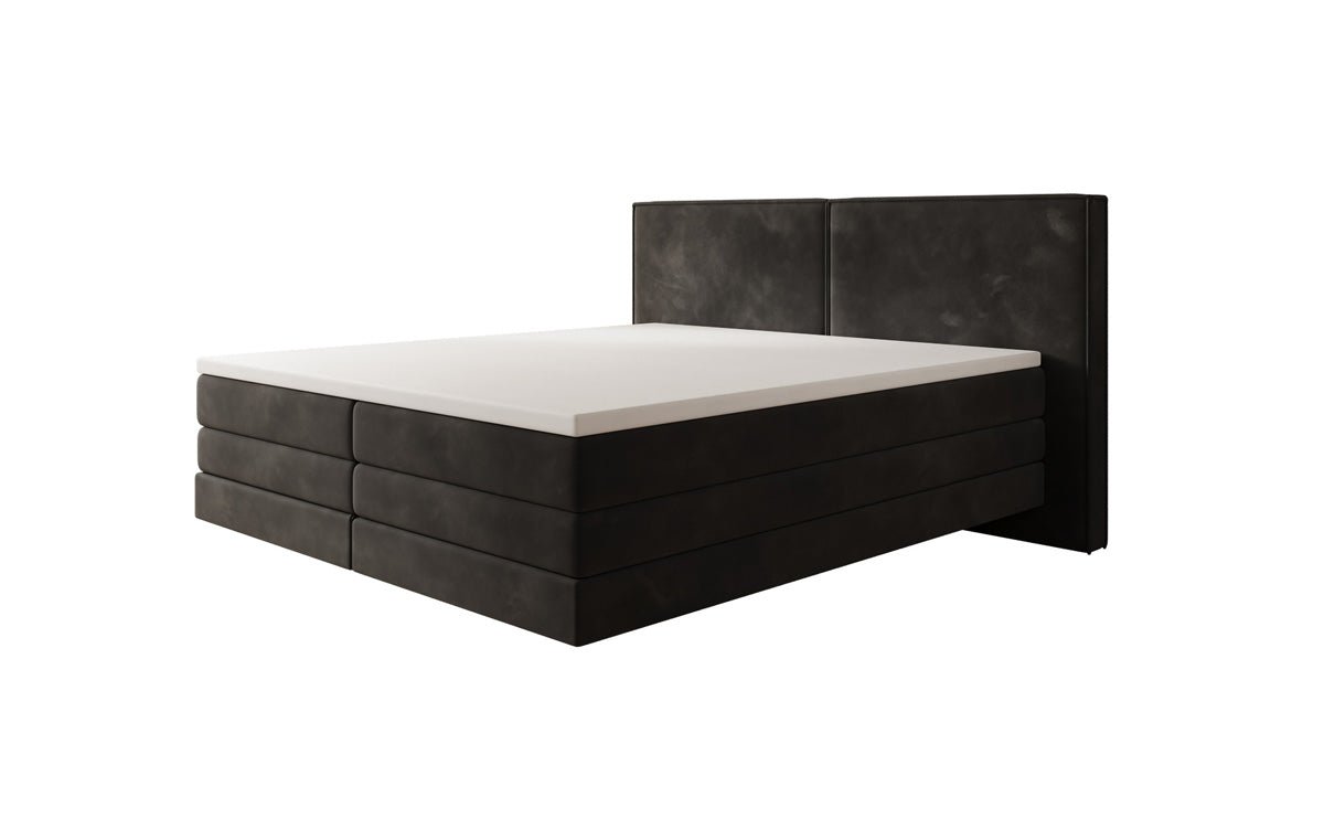 Boxspringbed Ophelia met zwevende look in Fluweel