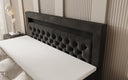 Boxspringbed Menzogna met zwevende look en LED in fluweel