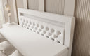 Boxspringbed Menzogna met zwevende look en LED in fluweel