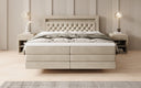 Boxspringbed Menzogna met zwevende look en LED in fluweel