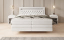 Boxspringbed Menzogna met zwevende look en LED in fluweel