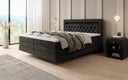Boxspringbed Menzogna met zwevende look en LED in fluweel