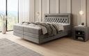 Boxspringbed Menzogna met zwevende look en LED in fluweel