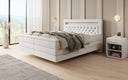Boxspringbed Menzogna met zwevende look en LED in fluweel