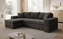 Designer hoekbank Denver Ribstof met slaap- en klapfunctie