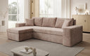 Designer hoekbank Denver Ribstof met slaap- en klapfunctie