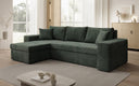 Designer hoekbank Denver Ribstof met slaap- en klapfunctie