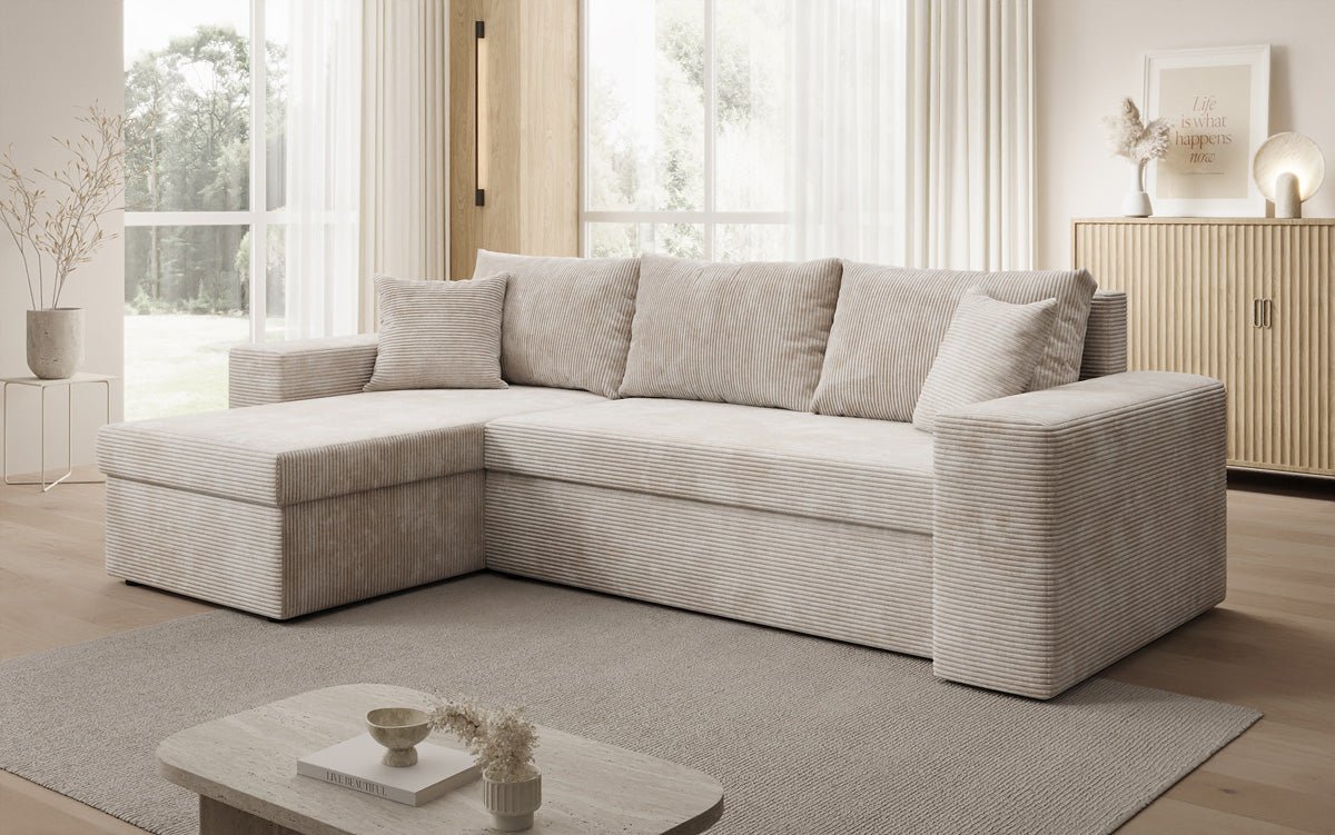 Designer Sofa Denver Cord met slaap- en klapfunctie