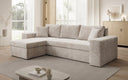 Designer hoekbank Denver Ribstof met slaap- en klapfunctie
