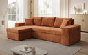 Designer hoekbank Denver Ribstof met slaap- en klapfunctie