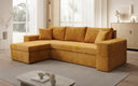 Designer hoekbank Denver Ribstof met slaap- en klapfunctie