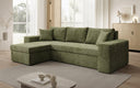 Designer hoekbank Denver Ribstof met slaap- en klapfunctie