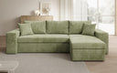 Designer hoekbank Denver Ribstof met slaap- en klapfunctie
