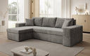 Designer hoekbank Denver Ribstof met slaap- en klapfunctie
