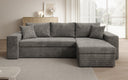 Designer hoekbank Denver Ribstof met slaap- en klapfunctie