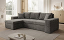 Designer hoekbank Denver Ribstof met slaap- en klapfunctie
