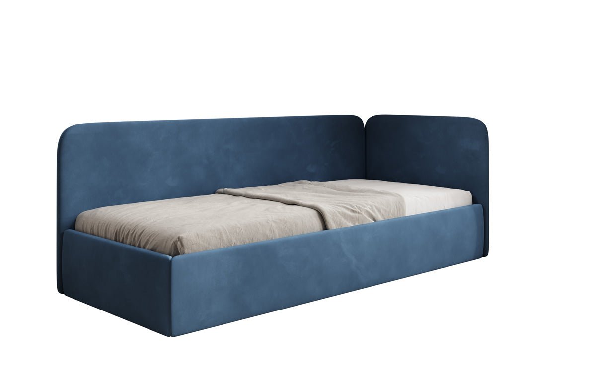 Design gestoffeerd bed/gastenbed/bank Cleo met opbergruimte