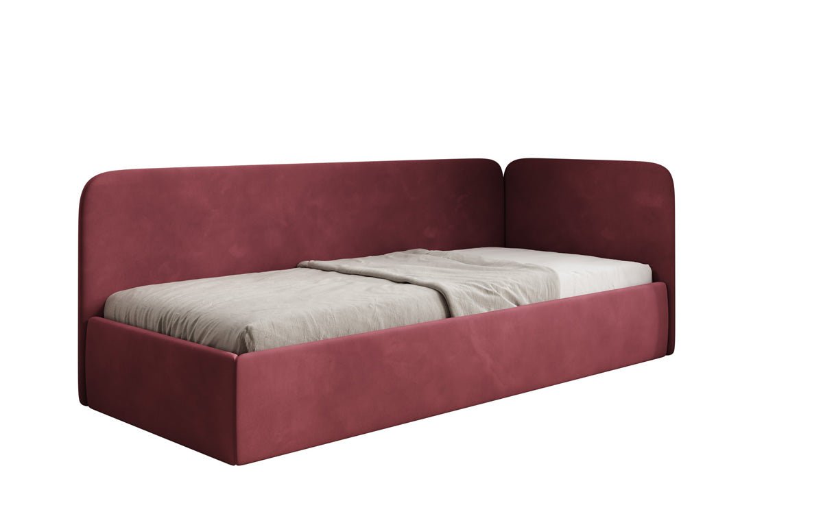 Design gestoffeerd bed/gastenbed/bank Cleo met opbergruimte