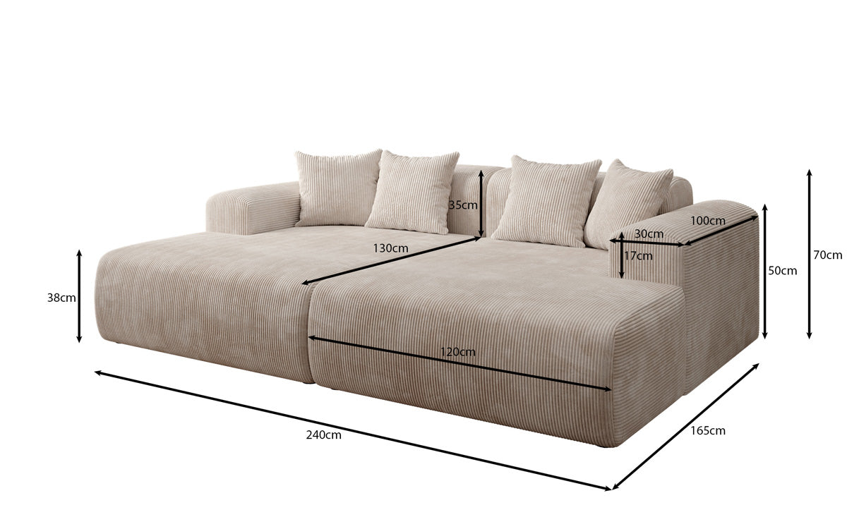 Design loungesofa Shelly in Ribstof