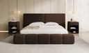 Designer gestoffeerd bed Elise in Teddystof Bouclé met opbergruimte