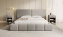 Designer gestoffeerd bed Elise in Teddystof Bouclé met opbergruimte