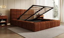 Designer gestoffeerd bed Marshmallow in Ribstof met opbergruimte