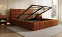 Designer gestoffeerd bed Marshmallow in Ribstof met opbergruimte