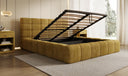 Designer gestoffeerd bed Marshmallow in Ribstof met opbergruimte