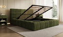 Designer gestoffeerd bed Marshmallow in Ribstof met opbergruimte