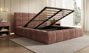 Designer gestoffeerd bed Marshmallow in Ribstof met opbergruimte