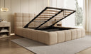 Designer gestoffeerd bed Marshmallow in Teddystof Bouclé met opbergruimte